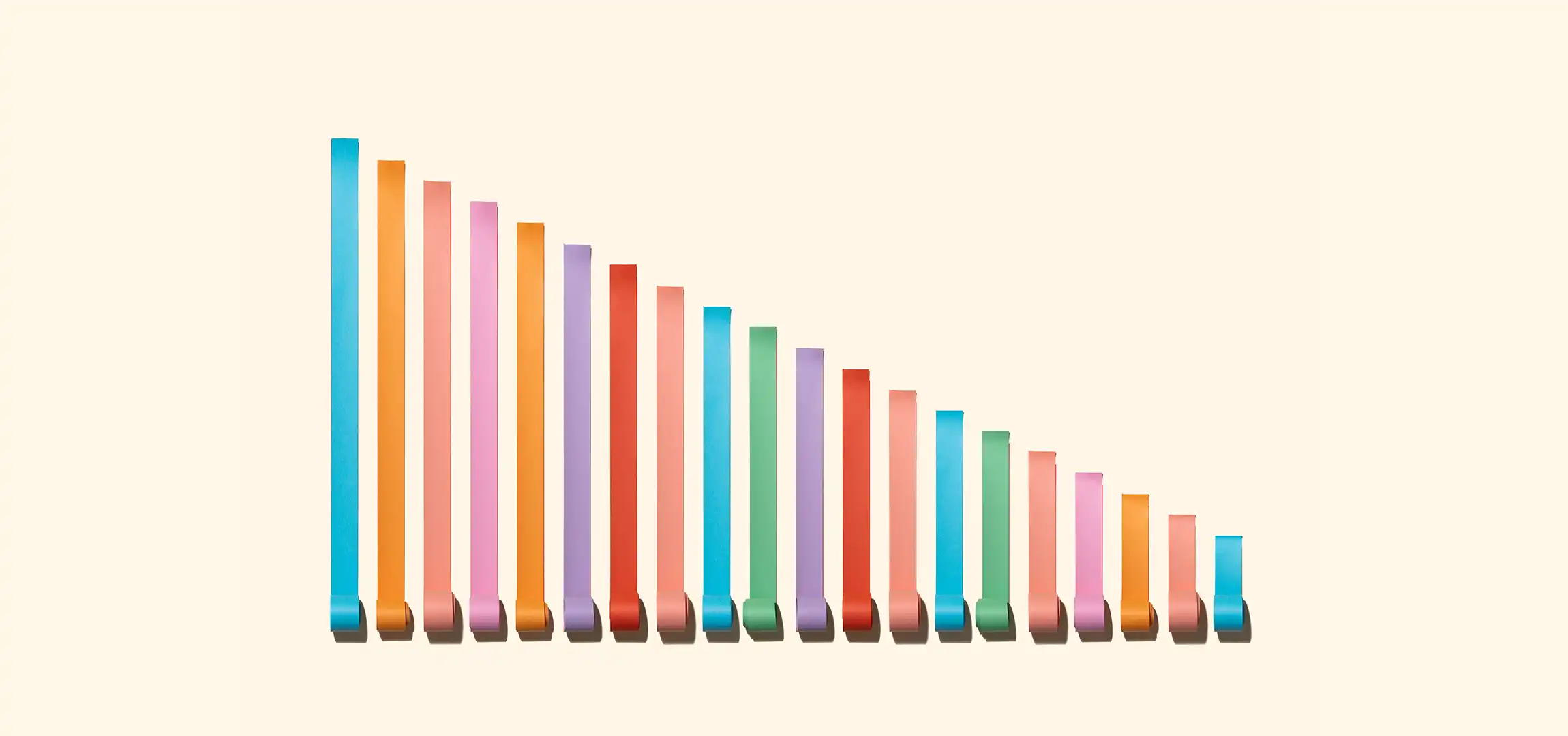 This image represents a bar chart with a downward slope of costs over an extended period of time and this reflects Vanguard's approach to lowering the cost of investing over the last 50 years.