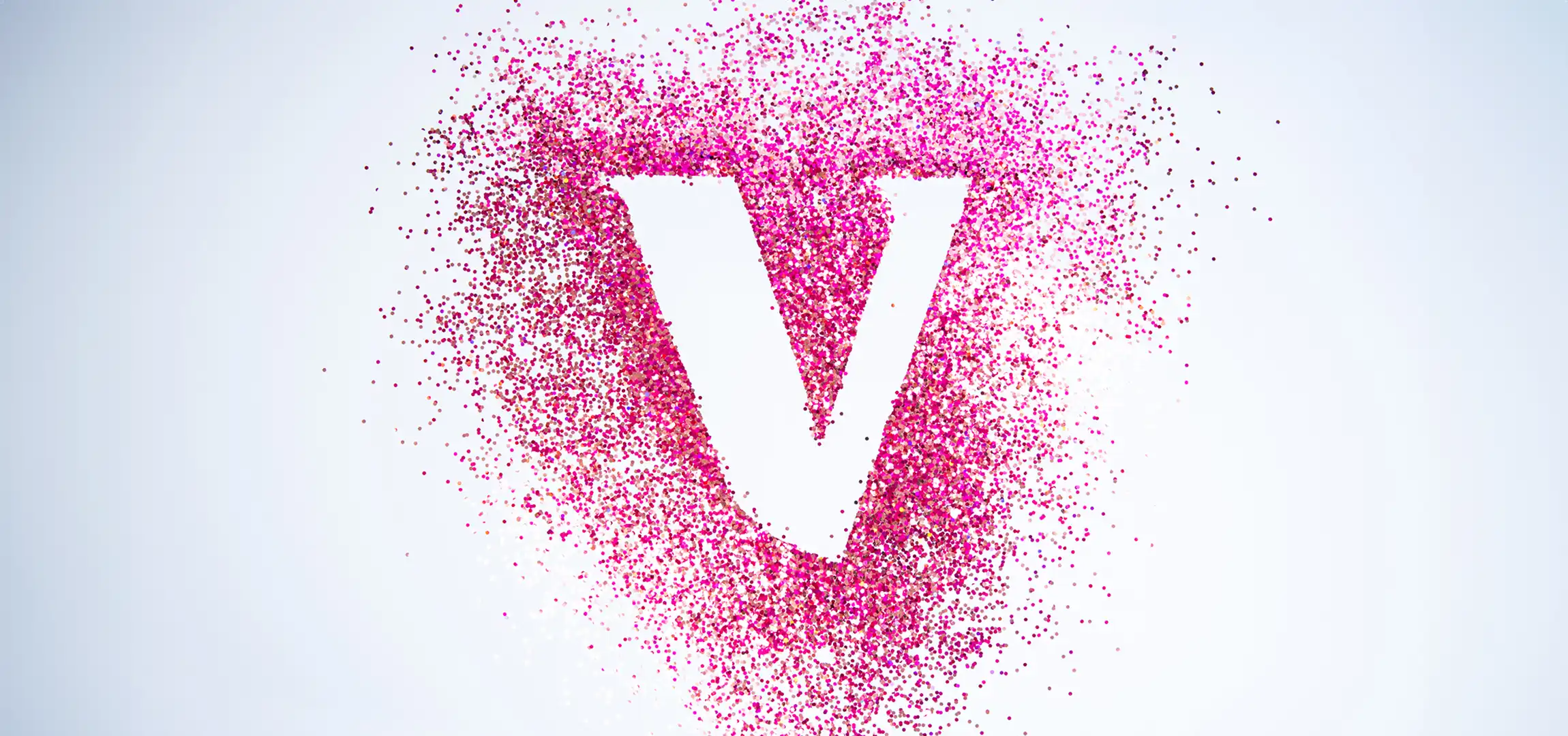 The Letter V created using thousands of colored dots.