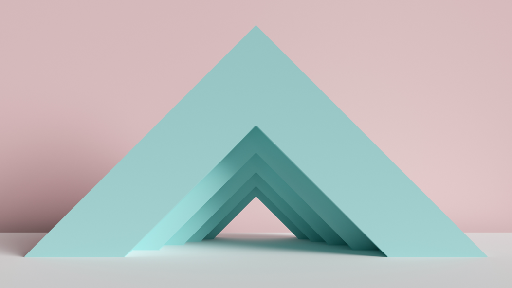 A pyramid-shaped abstract design